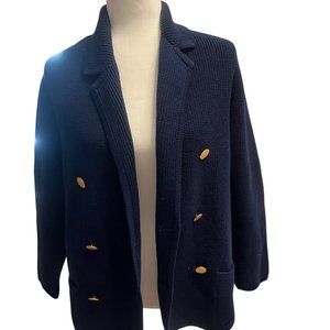 Vintage Styles By Melville Italian Wool Sweater Coat Blue Size Large